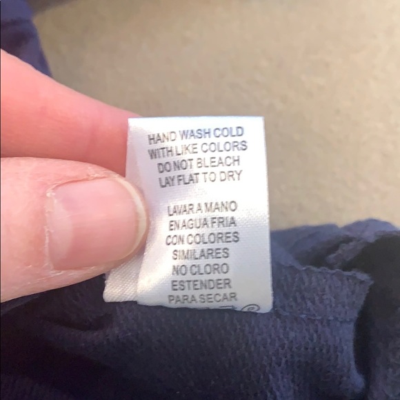 Heart Hips Hooded Crop Top Shirt Small Navy Red - Picture 5 of 5